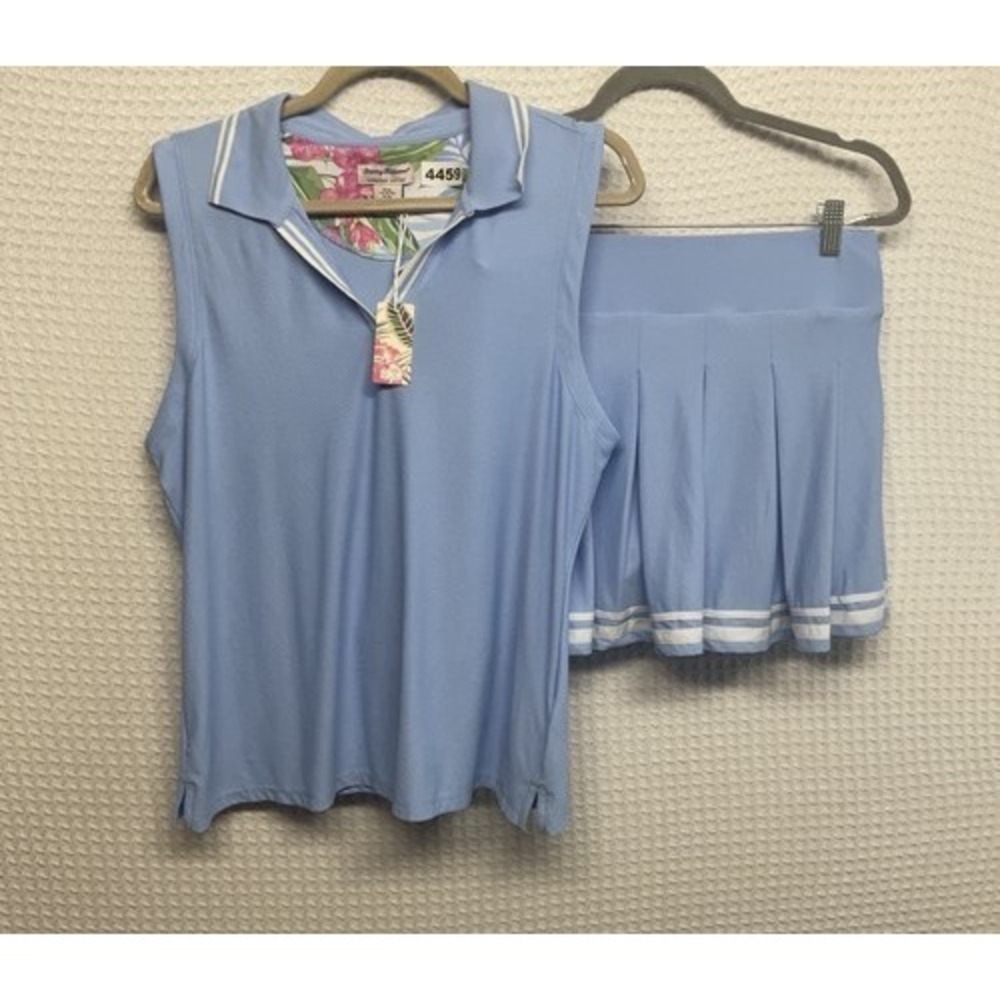 NWT Tommy Bahama Everyday Active Blue Tennis Golf Top&Skirt Set Women XL Vietnam